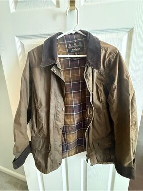 Barbour Olive Brown Waxed Unisex Size 12 Jacket
